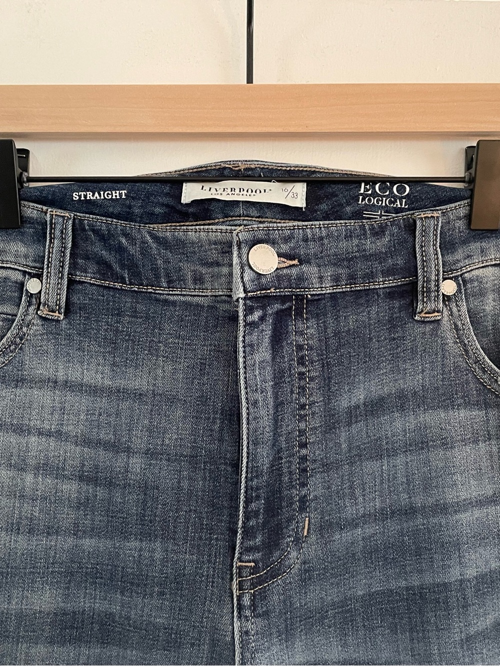 Liverpool Eco Logical Straight Jeans with Raw Hem - Size 16/33